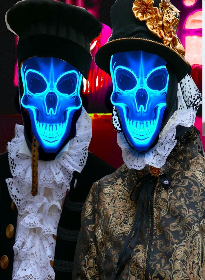 OceanWings Halloween Scary Mask Light Up Mask for Party Favor Supplies with 3 Modes (Blue) - Image 4